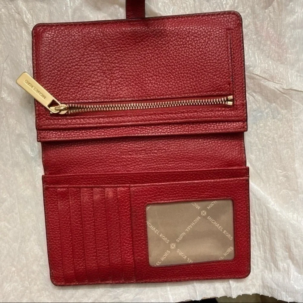 Michael Kors red leather wallet